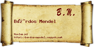Bárdos Mendel névjegykártya
